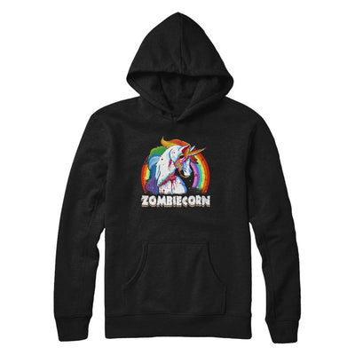 Zombiecorn Zombie Unicorn Halloween For Women-T-Shirt & Hoodie-Pullover Hoodie-Black