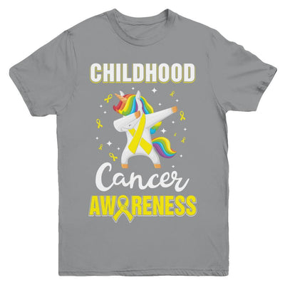 Childhood Cancer Awareness Cute Unicorn Warrior Youth-Youth Shirt-Youth T-Shirt-Sport Grey