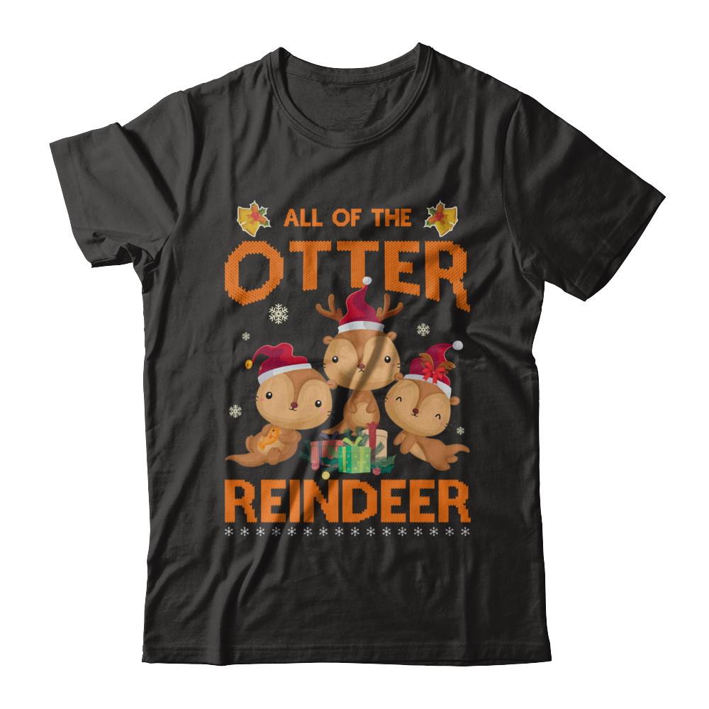 All Of The Otter Reindeer Otter Claus Christmas-T-Shirt & Sweatshirt-Premium T-Shirt-Black