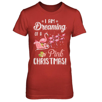 I Am Dreaming Of A Pink Christmas Funny Flamingo-T-Shirt & Sweatshirt-Women's T-Shirt-Red