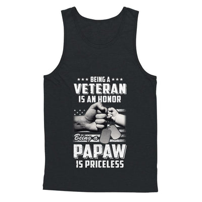 Being A Veteran Is An Honor Being A PaPaw Is Priceless-T-Shirt & Hoodie-Unisex Tank-Black