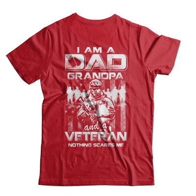 I Am A Dad Grandpa And A Veteran Nothing Scare Me-T-Shirt & Hoodie-Classic T-Shirt-Red
