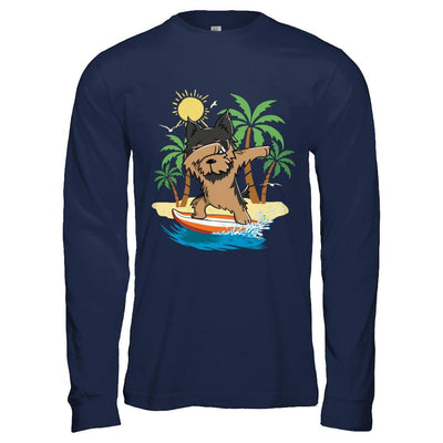 Summer Vacation Dabbing Yorkie Surfing Surfboard Gift-T-Shirt & Hoodie-Long Sleeve T-Shirt-Navy