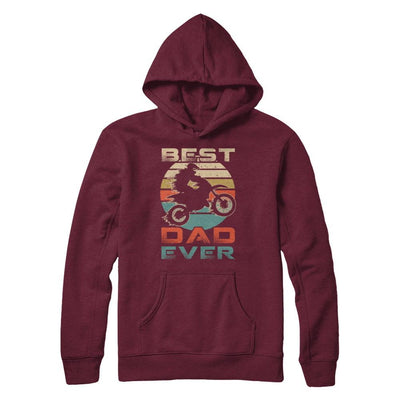 Vintage Best Motocross Dad Ever Gift Father's Day-T-Shirt & Hoodie-Pullover Hoodie-Maroon
