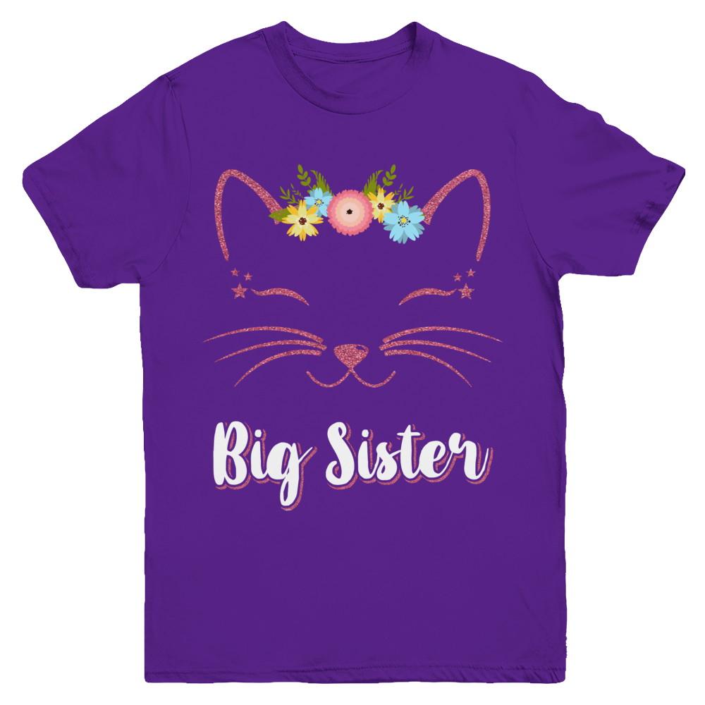 Kitty Cat Big Sister I'm Going To Be A Big Sister Youth-Youth Shirt-Youth T-Shirt-Purple