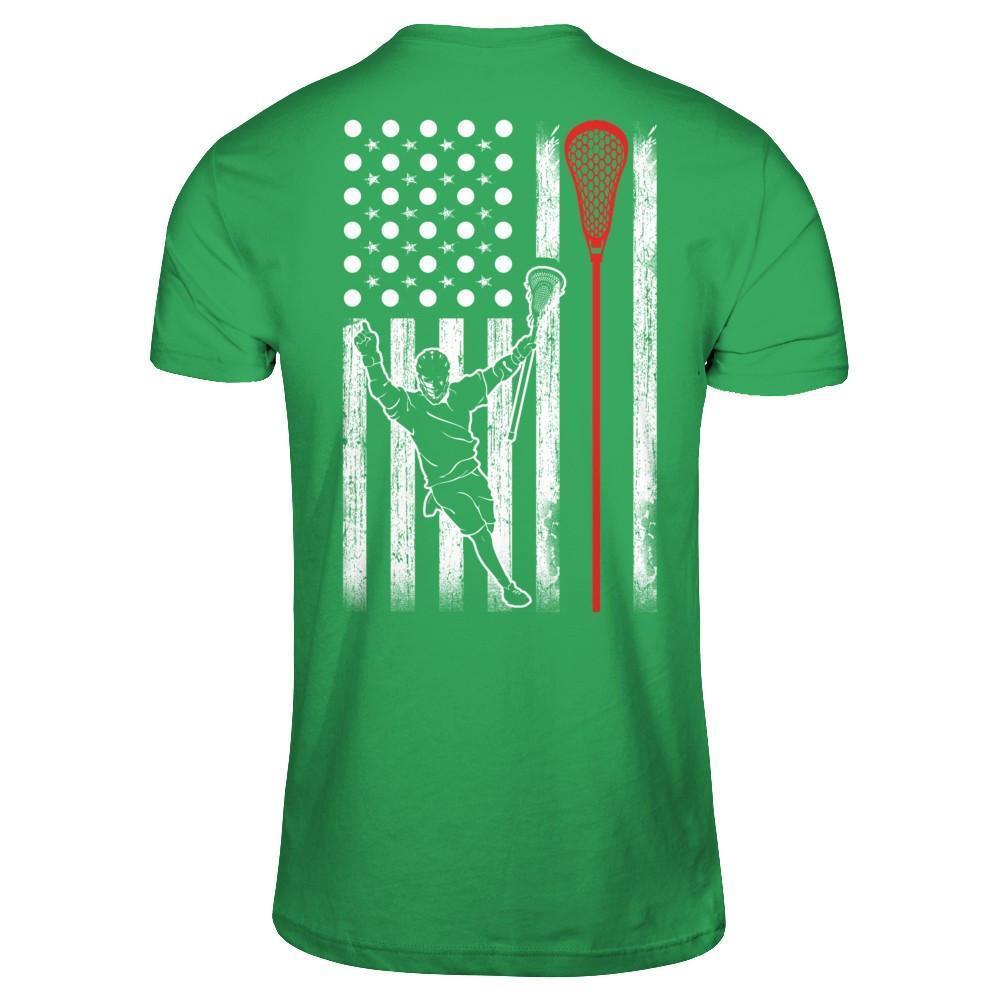 Lacrosse American Flag-T-Shirt & Hoodie-Premium T-Shirt-Kelly Green