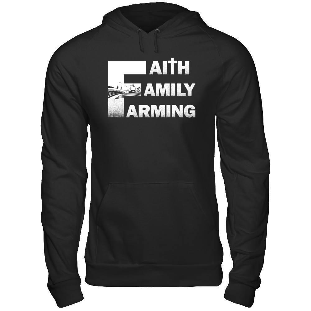 Faith Family Farming Farmer-T-Shirt & Hoodie-Pullover Hoodie-Black