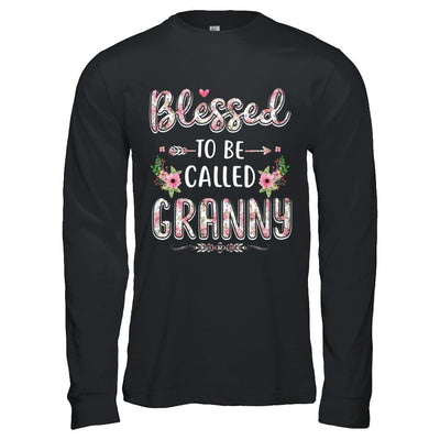 Funny Grandma Gifts Blessed To Be Called Granny-T-Shirt & Hoodie-Long Sleeve T-Shirt-Black
