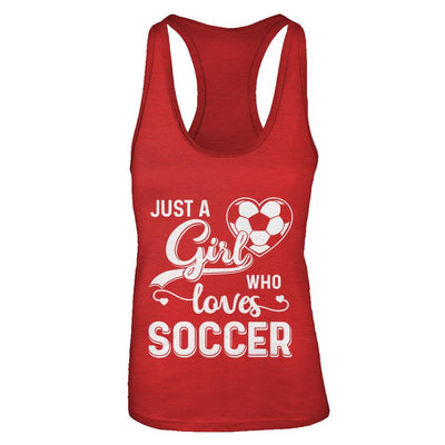 Just A Girl Who Loves Soccer-T-Shirt & Tank Top-Women's Ideal Racerback Tank-Red