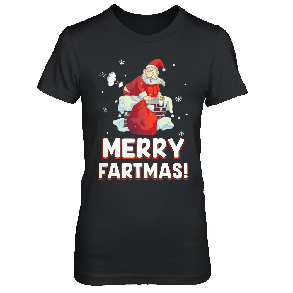 Funny Merry Fartmas Santa Claus Farting Christmas-T-Shirt & Sweatshirt-Women's T-Shirt-Black