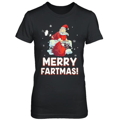 Funny Merry Fartmas Santa Claus Farting Christmas-T-Shirt & Sweatshirt-Women's T-Shirt-Black