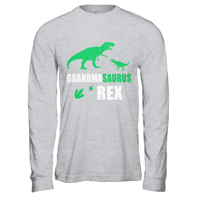 Dinosaur T-Rex Grandmasaurus Grandma Saurus Mothers Day-T-Shirt & Hoodie-Long Sleeve T-Shirt-Sport Grey
