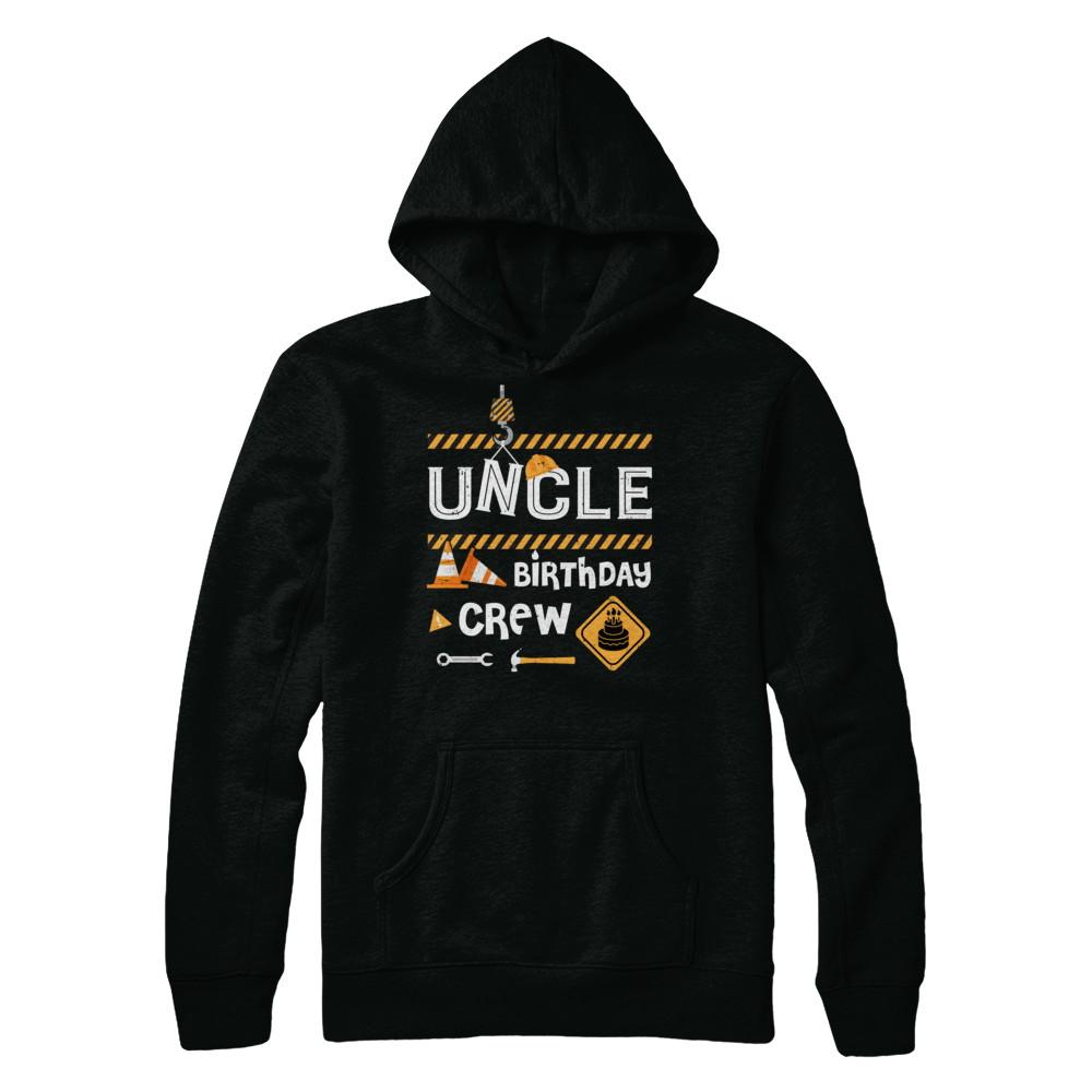 Uncle Birthday Crew Construction Birthday Party Gift-T-Shirt & Hoodie-Pullover Hoodie-Black