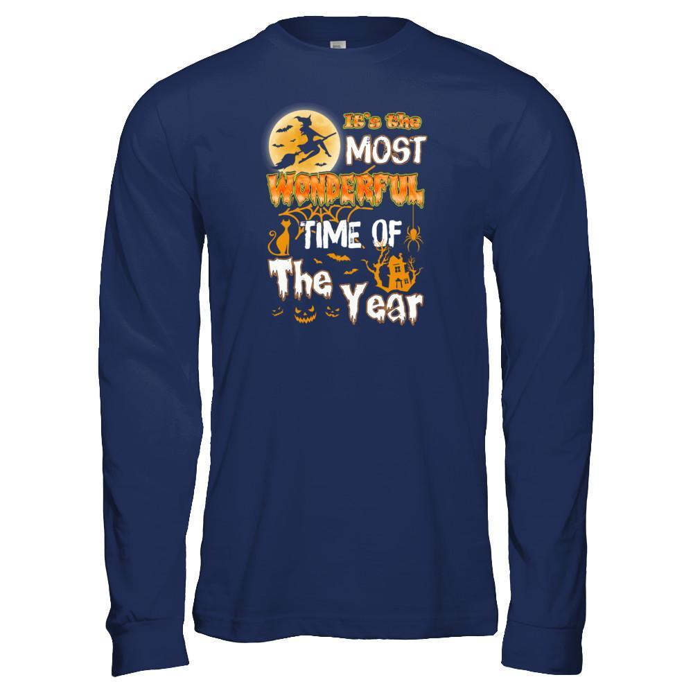Halloween It's The Most Wonderful Time Of The Year Witches-T-Shirt & Tank Top-Long Sleeve T-Shirt-Navy