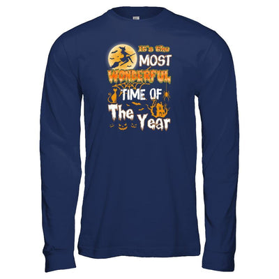 Halloween It's The Most Wonderful Time Of The Year Witches-T-Shirt & Tank Top-Long Sleeve T-Shirt-Navy