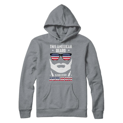 This American Beard Is Fueled By American Beer-T-Shirt & Hoodie-Pullover Hoodie-Light Steel
