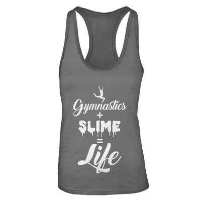Daughter Mom Gymnastics And Slime Is Life-T-Shirt & Tank Top-Women's Ideal Racerback Tank-Dark Grey