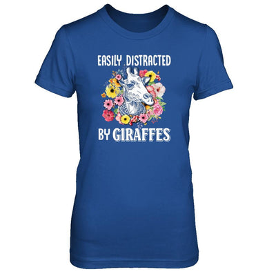 Easily Distracted By Giraffes-T-Shirt & Tank Top-Women's T-Shirt-Royal