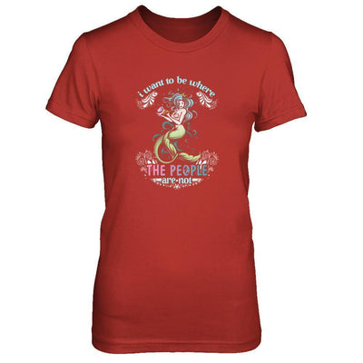 I Want To Be Where The People Are Not-T-Shirt & Tank Top-Women's T-Shirt-Red