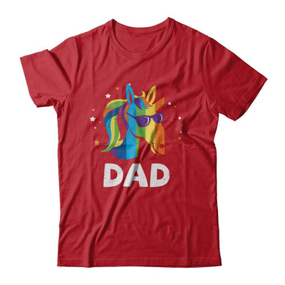 LGBT Pride Lesbian Gay Proud Dad Unicorn-T-Shirt & Hoodie-Classic T-Shirt-Red