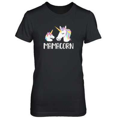 Mamacorn Unicorn Mom And Baby Mothers Day-T-Shirt & Tank Top-Women's T-Shirt-Black