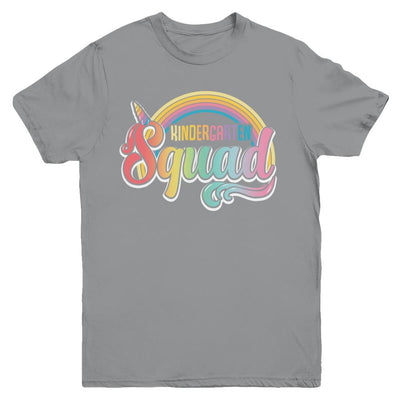 Kindergarten Squad Cute Rainbow Unicorn Back To School Youth-Youth Shirt-Youth T-Shirt-Sport Grey