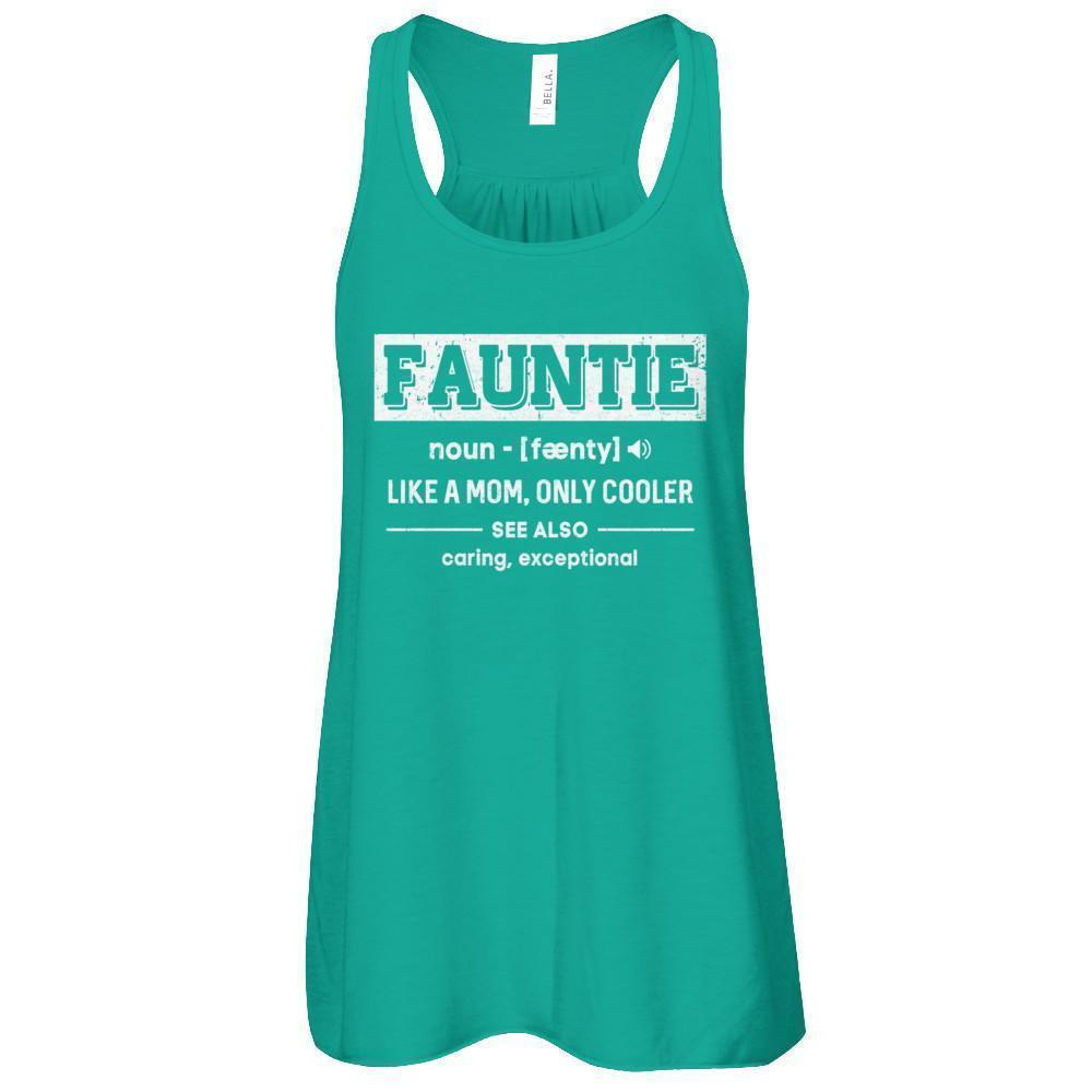 Fauntie Funny Aunts Like A Mom Only Cooler Definition-T-Shirt & Tank Top-Women's Flowy Racerback Tank-Kelly
