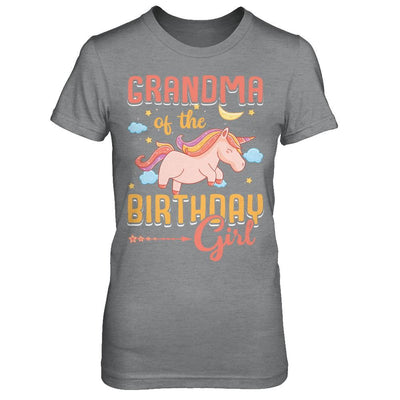 Grandma Of The Birthday Girl Unicorn-T-Shirt & Hoodie-Women's T-Shirt-Sport Grey