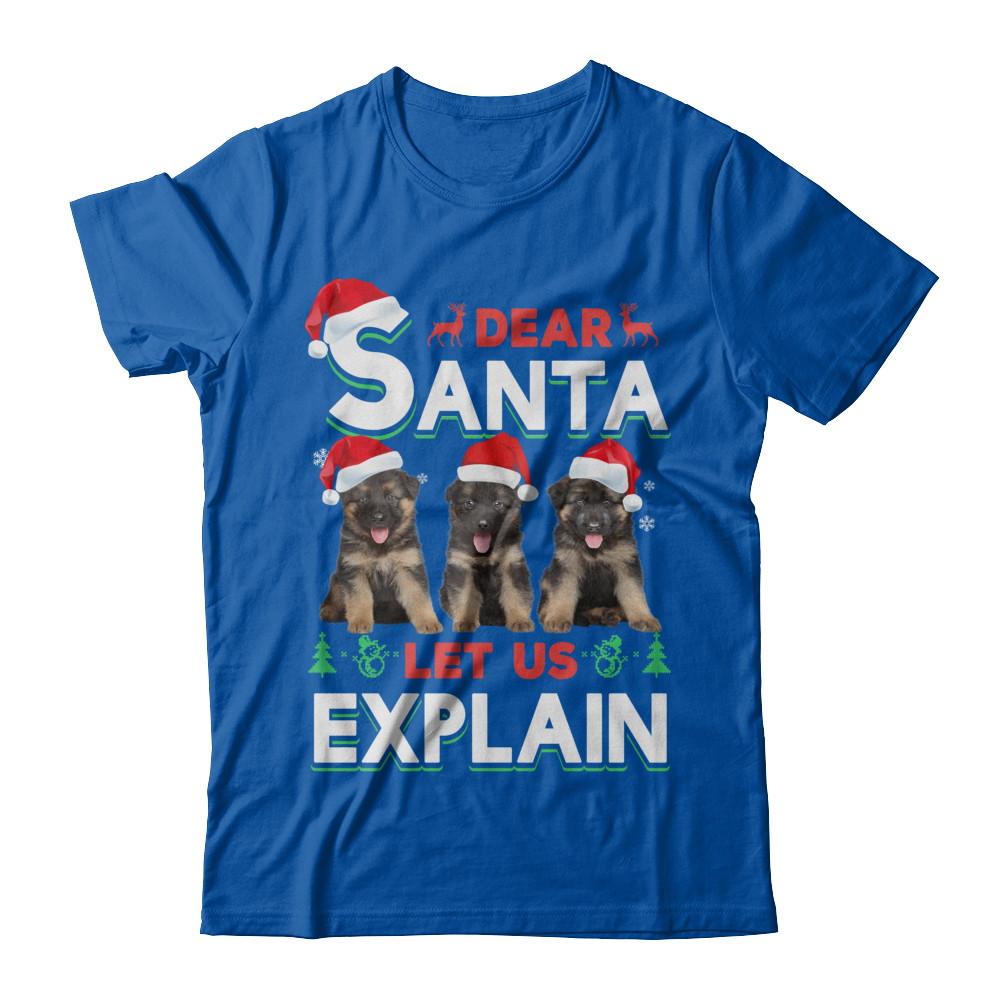 Dear Santa Funny German Shepherd Puppies Christmas Gift-T-Shirt & Hoodie-Premium T-Shirt-Royal