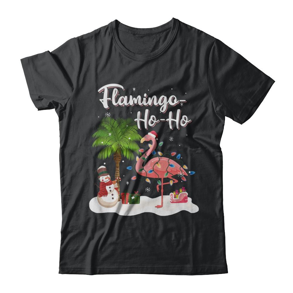 Flamingo Ho Ho Merry Christmas Gifts-T-Shirt & Hoodie-Classic T-Shirt-Black
