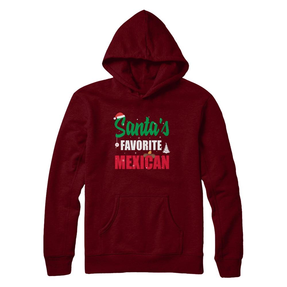 Santas Favorite Mexican Funny Ugly Christmas Gifts-T-Shirt & Sweatshirt-Pullover Hoodie-Maroon
