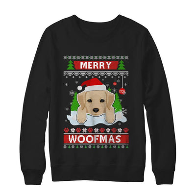 Labrador Merry Woofmas Ugly Christmas Sweater-T-Shirt & Sweatshirt-Crewneck Sweatshirt-Black