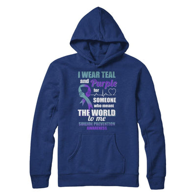 I Wear Teal And Purple For Someone Suicide Prevention Awareness-T-Shirt & Hoodie-Pullover Hoodie-Deep Royal