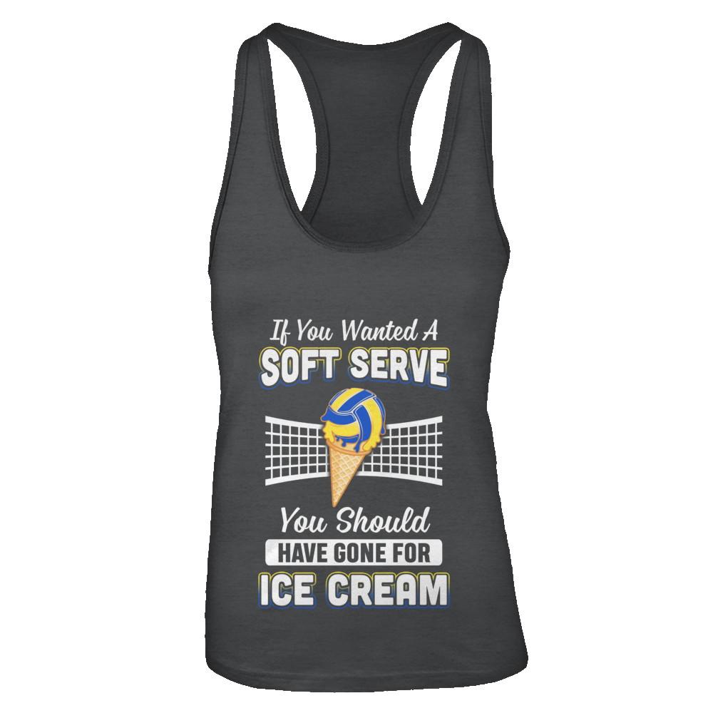 If You Wanted A Soft Serve Funny Volleyball-T-Shirt & Tank Top-Women's Ideal Racerback Tank-Black