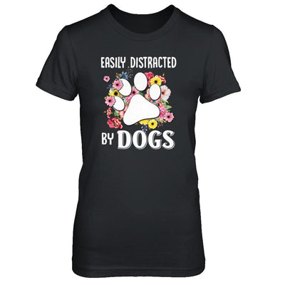 Easily Distracted By Dogs-T-Shirt & Tank Top-Women's T-Shirt-Black