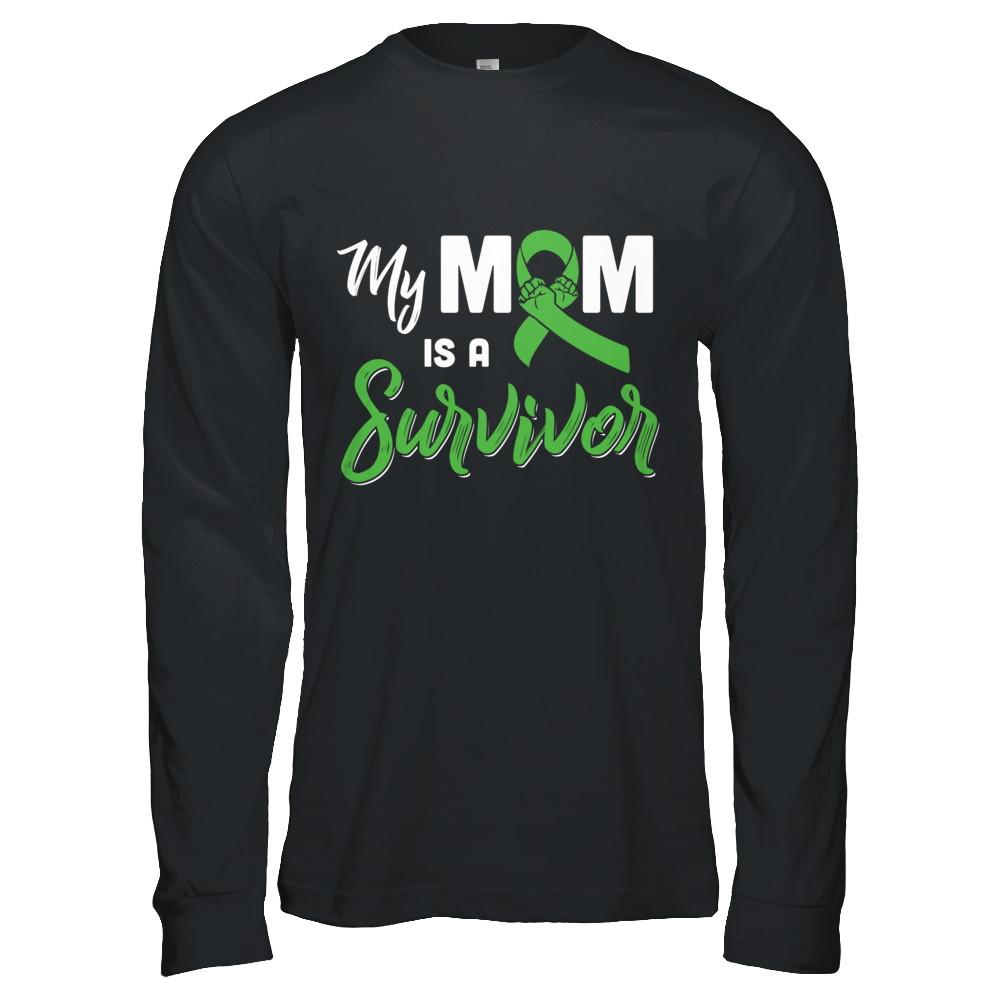 My Mom Is A Survivor Lymphoma Son Daughter-T-Shirt & Hoodie-Long Sleeve T-Shirt-Black