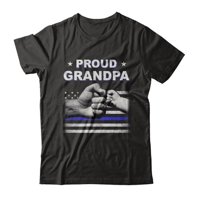 Proud Grandpa Police Thin Blue Line Flag Fathers Day-T-Shirt & Hoodie-Classic T-Shirt-Black
