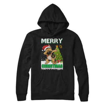 Cute German Shepherd Claus Merry Christmas Ugly Sweater-T-Shirt & Sweatshirt-Pullover Hoodie-Black
