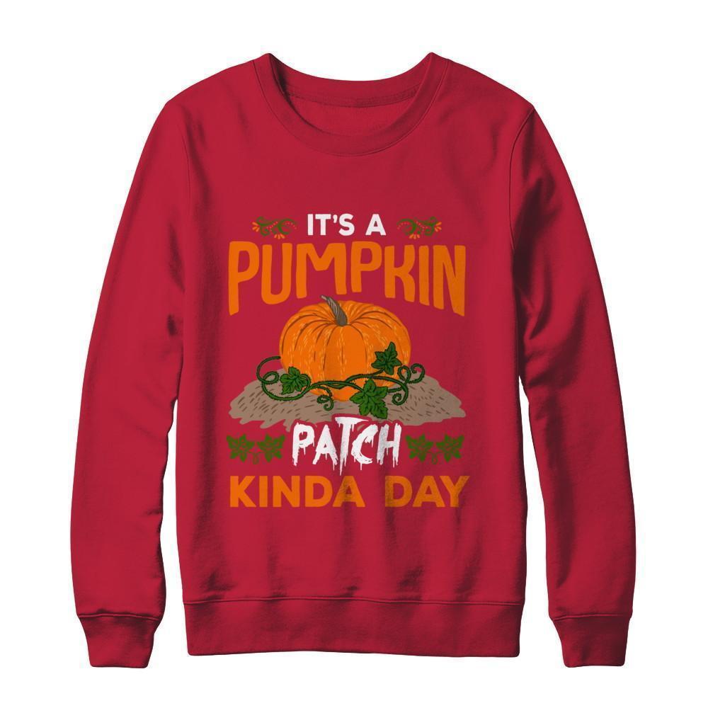 It's A Pumpkin Patch Kinda Day-T-Shirt & Sweatshirt-Crewneck Sweatshirt-Red