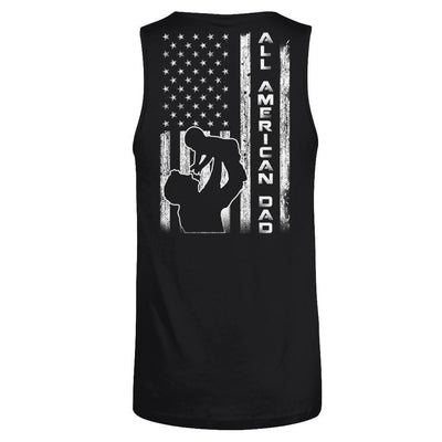 All American Dad Flag-T-Shirt & Hoodie-Unisex Tank-Black