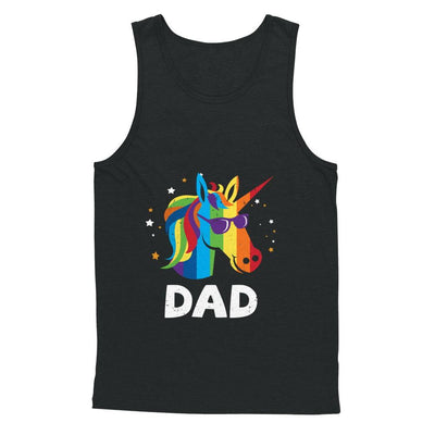 LGBT Pride Lesbian Gay Proud Dad Unicorn-T-Shirt & Hoodie-Unisex Tank-Black