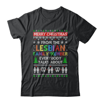 LGBT Merry Christmas From Lesbian Aunt Family Ugly Sweater-T-Shirt & Sweatshirt-Classic T-Shirt-Black
