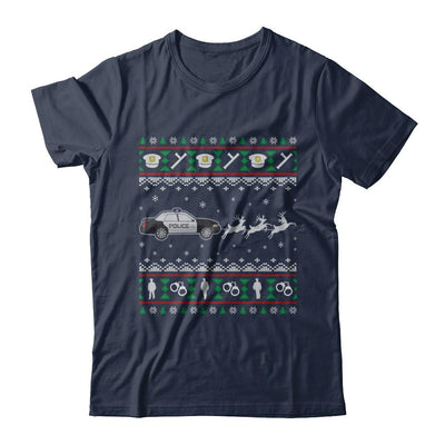 Merry Christmas Police Officer Ugly Sweater Gift-T-Shirt & Sweatshirt-Classic T-Shirt-Navy