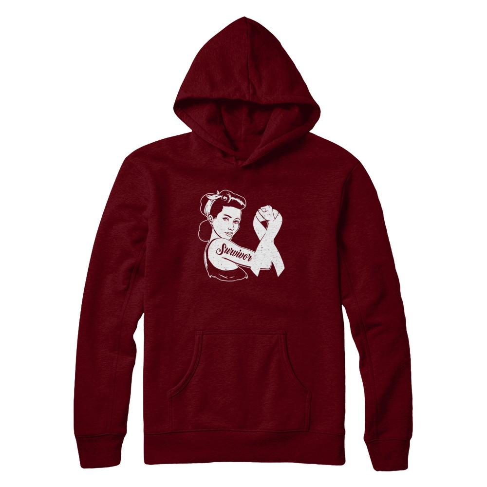 We Can Cure It Lung Cancer Clear Awareness Survivor-T-Shirt & Hoodie-Pullover Hoodie-Maroon