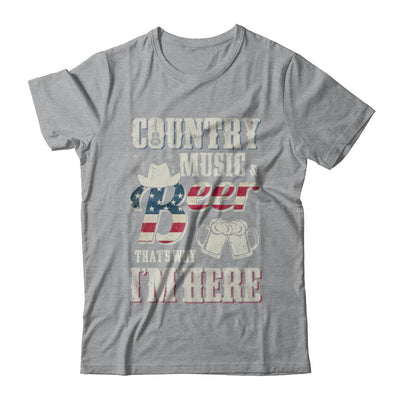 Country Music And Beer That's Why I'm Here-T-Shirt & Hoodie-Classic T-Shirt-Sport Grey