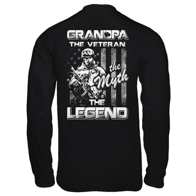 Grandpa The Veteran The Myth The Legend-T-Shirt & Hoodie-Long Sleeve T-Shirt-Black