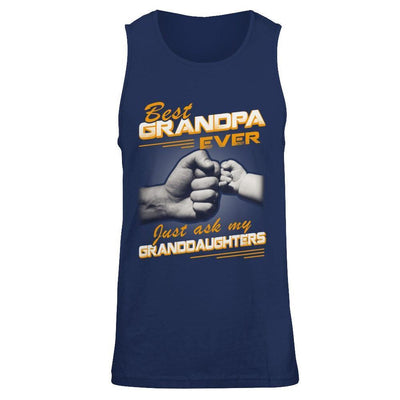 Best Grandpa Ever Just Ask My Granddaughters-T-Shirt & Hoodie-Unisex Tank-Navy