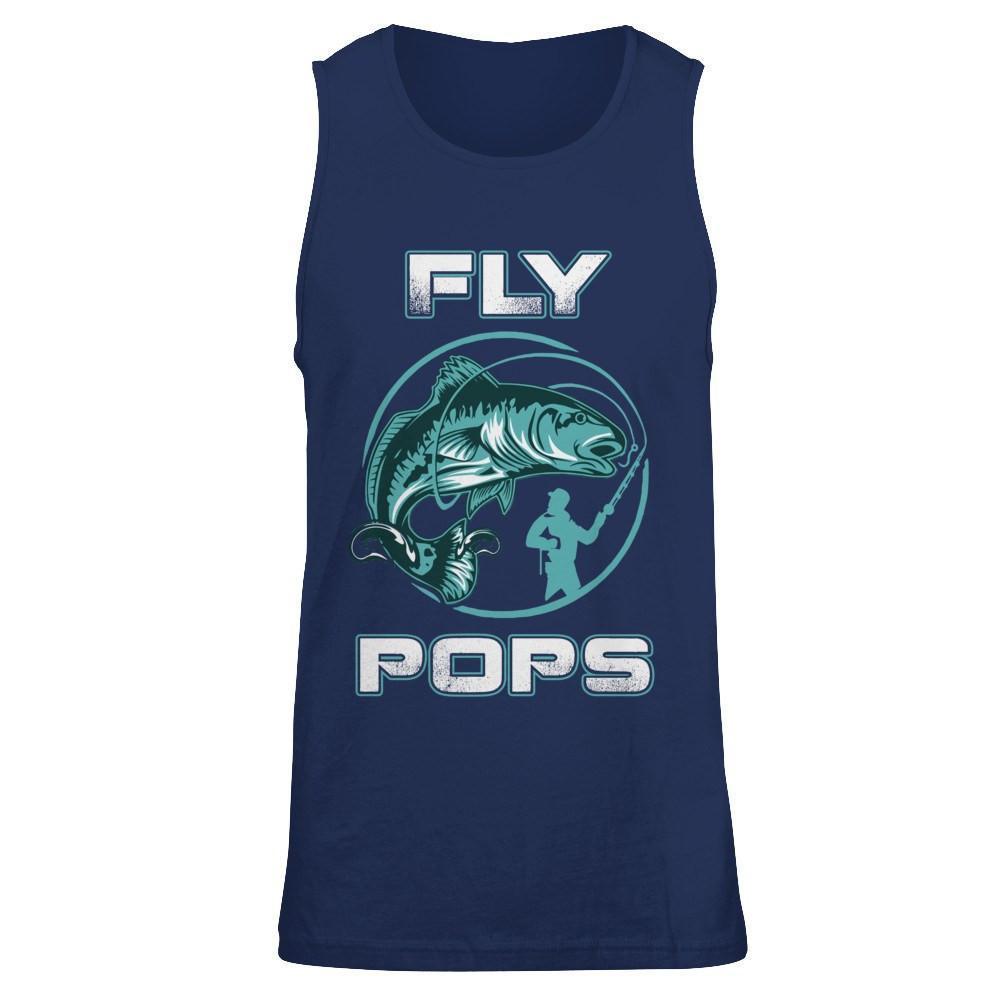 Fly Fishing Pops-T-Shirt & Hoodie-Unisex Tank-Navy