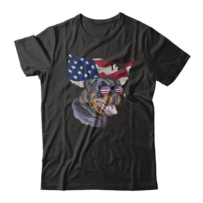 Funny Patriot Rottweiler Dog 4Th Of July American Flag-T-Shirt & Hoodie-Classic T-Shirt-Black