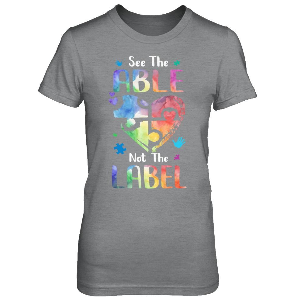 See The Able Not The Label Cute Autism Awareness-T-Shirt & Hoodie-Women's T-Shirt-Sport Grey
